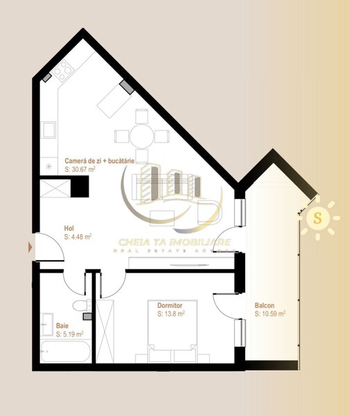 Cluj Apartament 2 camere, 54 mp, zona Vivo